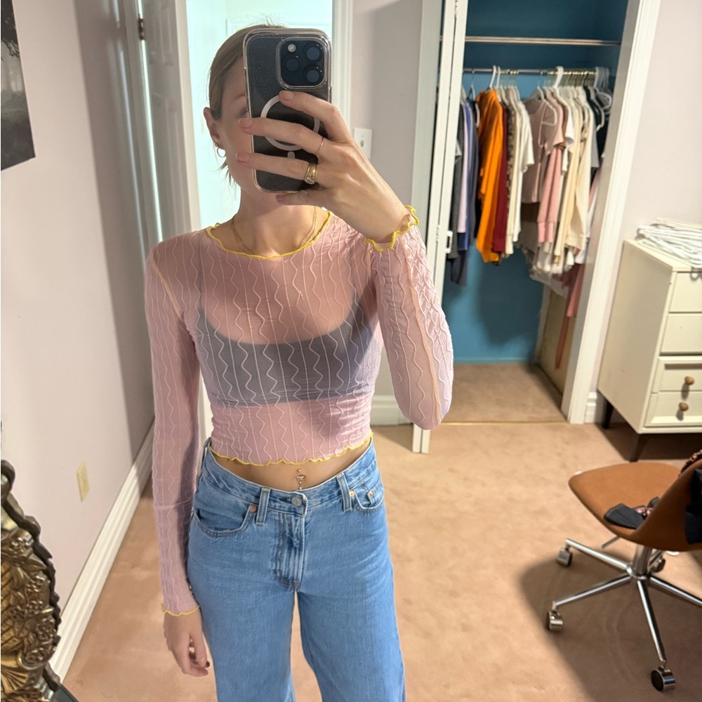 Crop sheer urban outfitters top